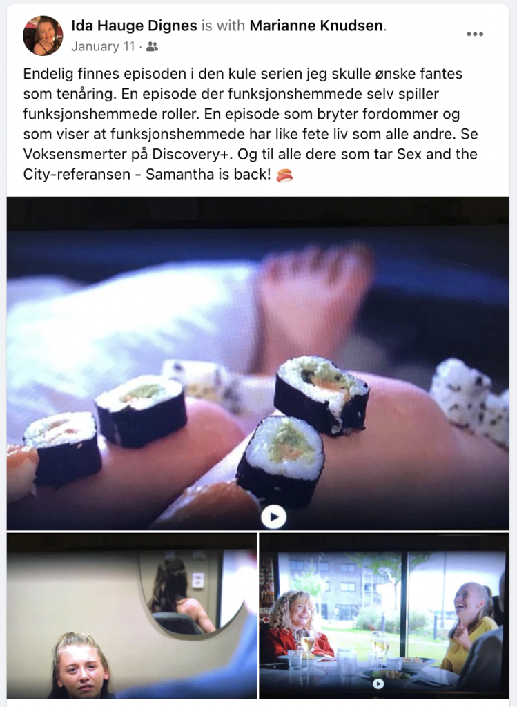 Facebook-innlegg til Ida Hauge Dignes